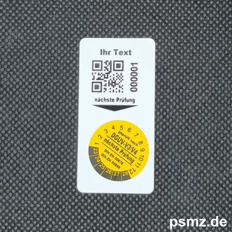 QR DGUV V3 Starterset mit 500 Trägeretiketten und 500 Plaketten