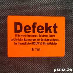 DEF_01 - Das "Defekt" Etikett
