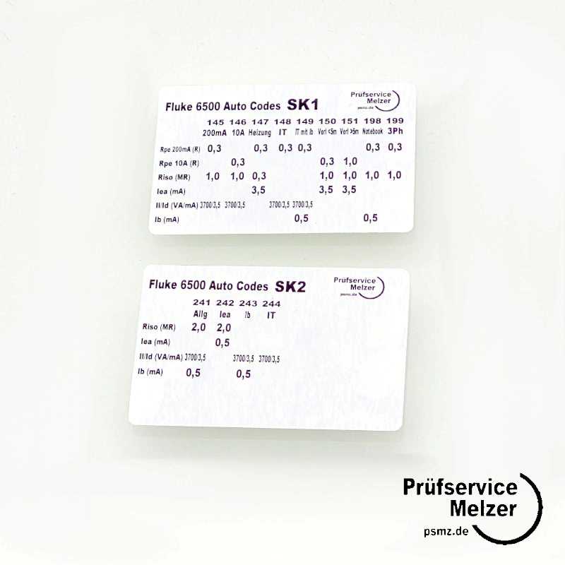 Autocode Aufkleber Fluke 6500