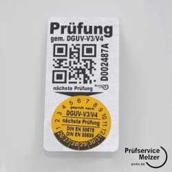 DGUV-V3 Starterset mit 500 Trägeretiketten (QR Code) und 500 Plaketten
